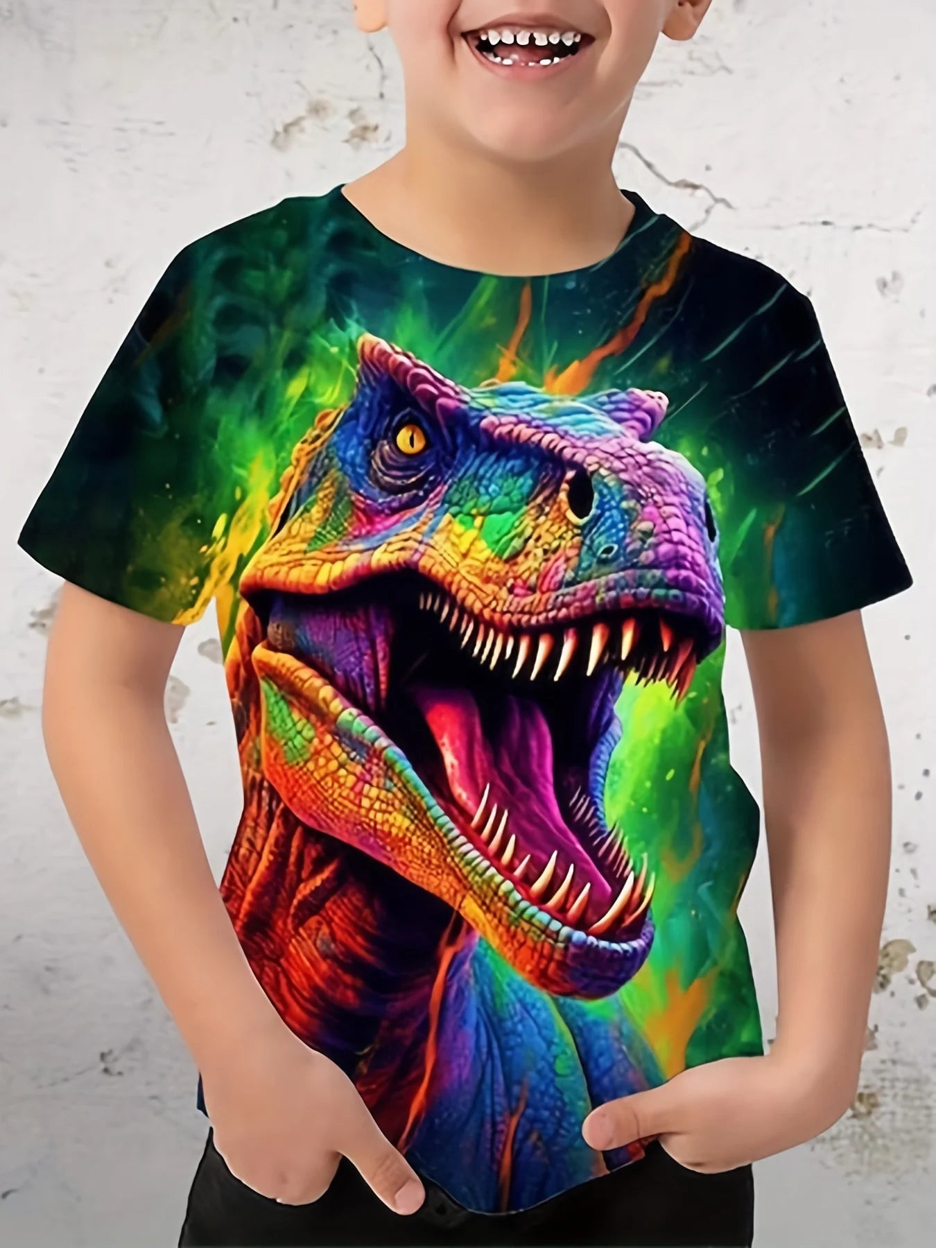 Dinosaur Adventure Boys' T-Shirt – Fun, Vibrant & Comfy!