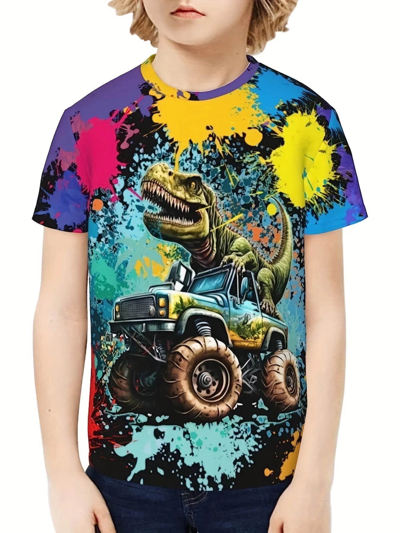 Dinosaur Adventure Boys' T-Shirt – Fun, Vibrant & Comfy!