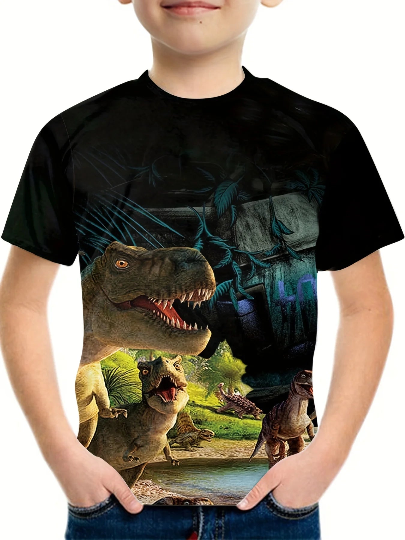 Dinosaur Adventure Boys' T-Shirt – Fun, Vibrant & Comfy!